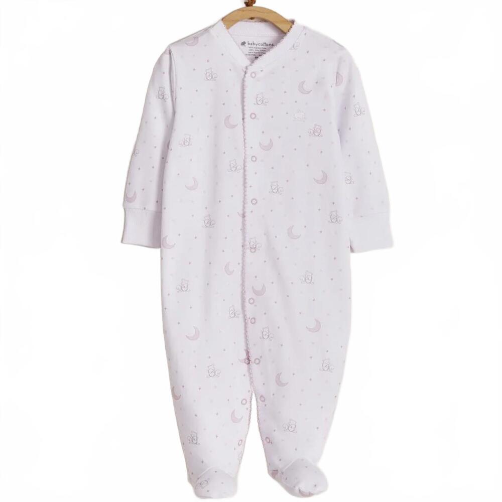 NEW BABYCOTTONS kid's gustav in the sky footed pajamas in pink